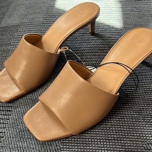 Beige Sandals with Kitten Heel